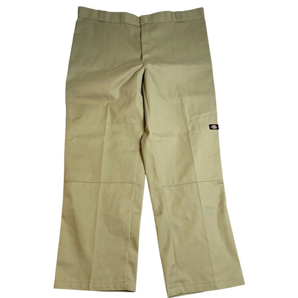 NWT Dickies Men's Double Knee Work Pants Khaki 44x32 Loose Fit Cotton Polyester